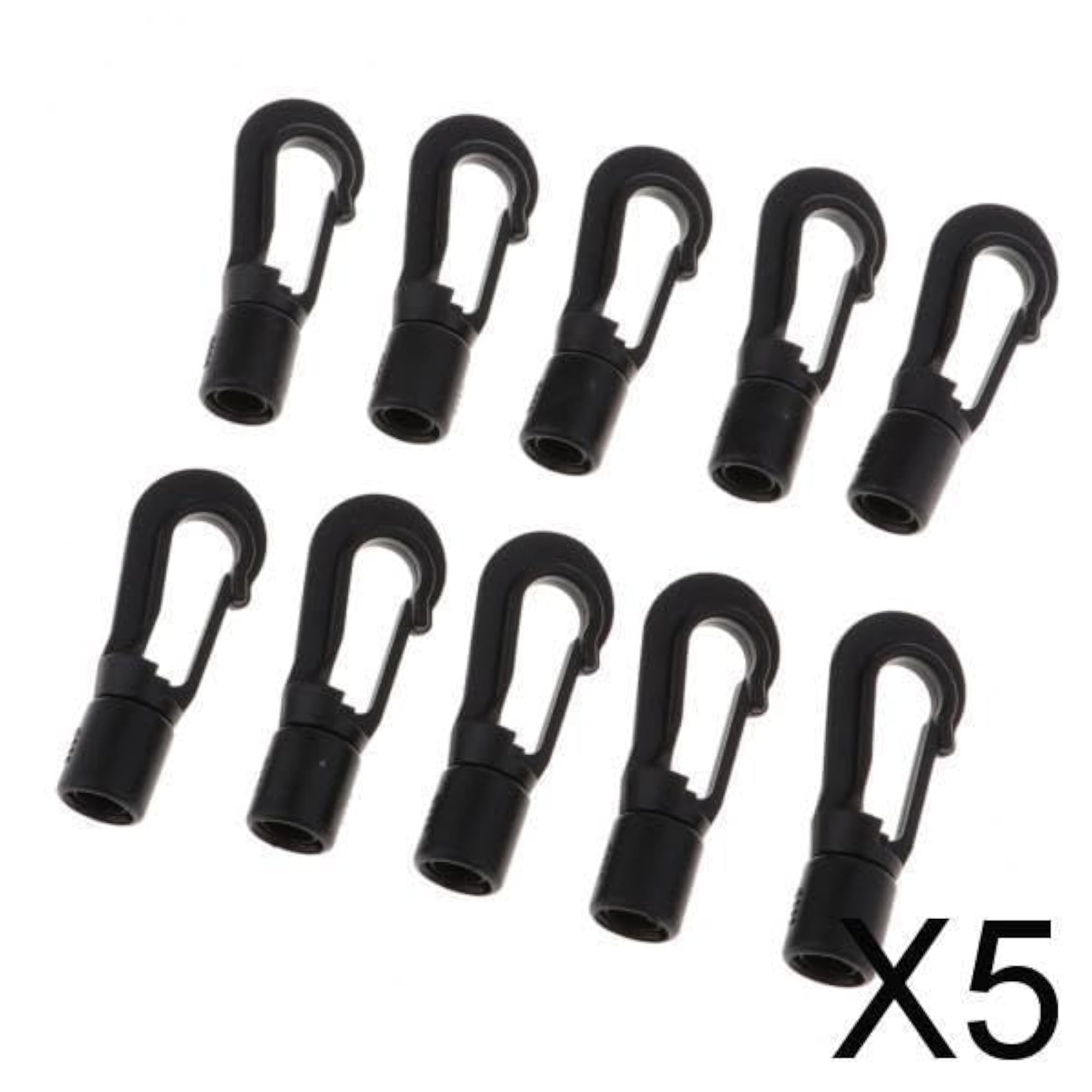 5x Plastic Rope Buckle Outdoor Elastic Rope Hook Snap Clip